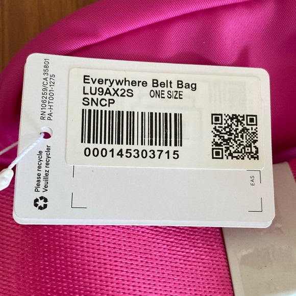 ❤️ Lululemon Sonic Pink Extended Strap Everywhere Belt Bag NWT - Picture 5 of 12